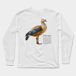 Orinoco goose tropical bird black text Long Sleeve T-Shirt